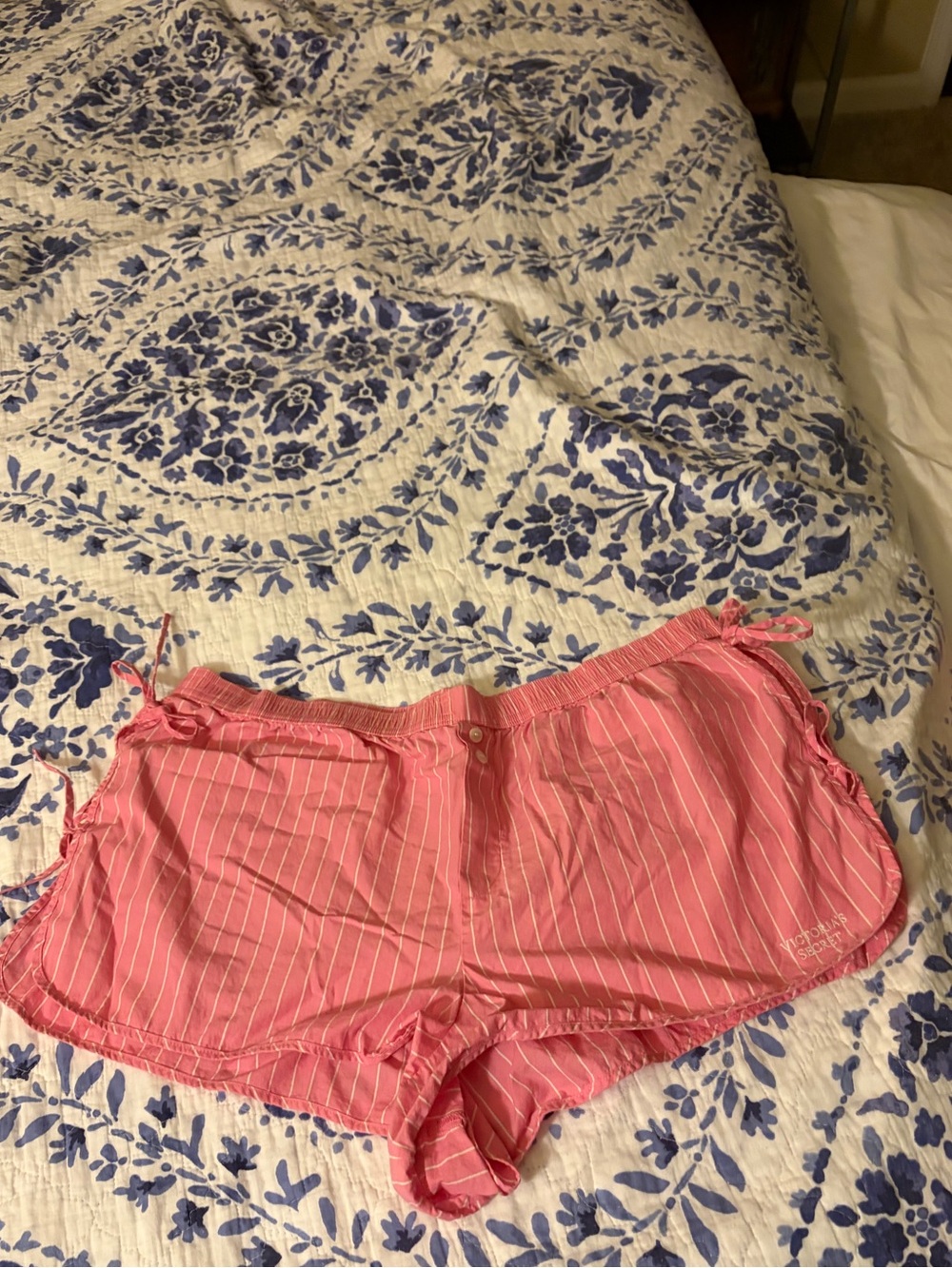 Victoria's Secret Pink Striped Sleep Shorts with Side Ties